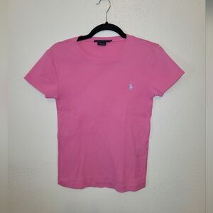 Ralph Lauren Sport Pink Cotton Crewneck Tee Size Medium